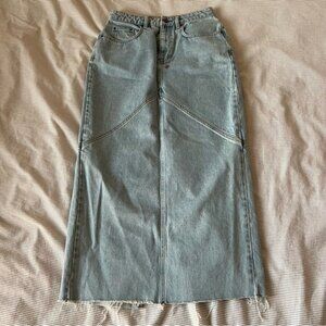 Ksubi Light Blue Denim Maxi Skirt